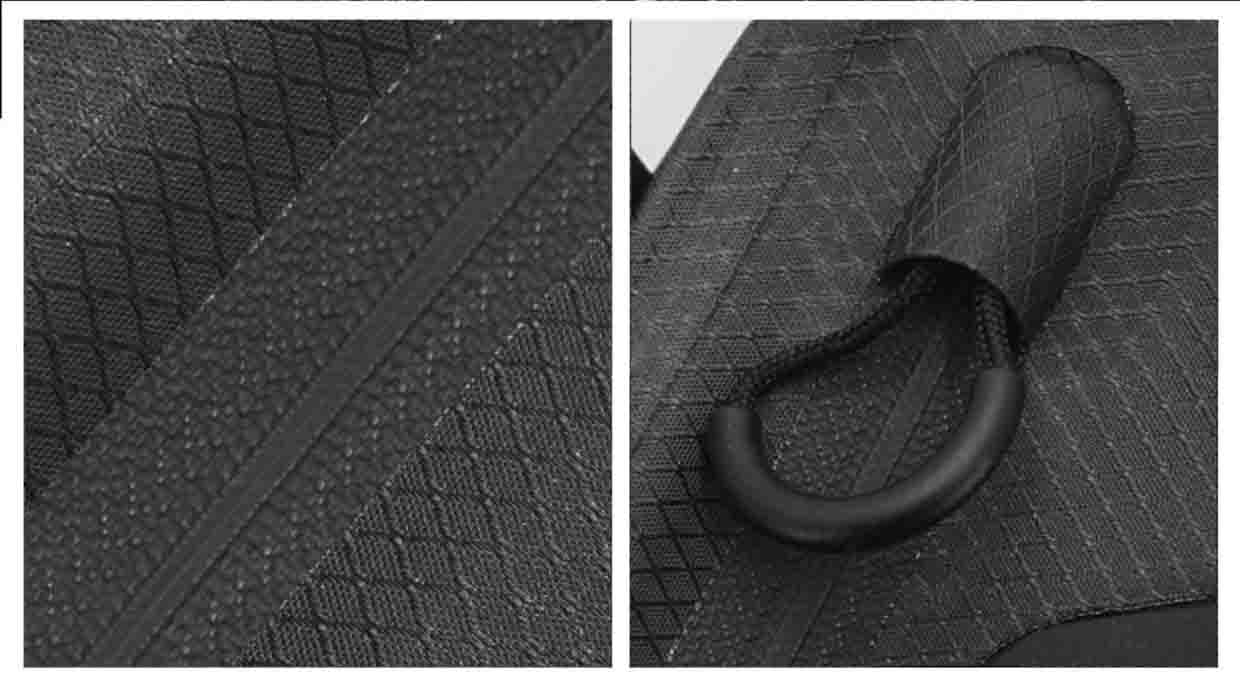 Laser cut Hypalon patch welded on TPU bicycle bag